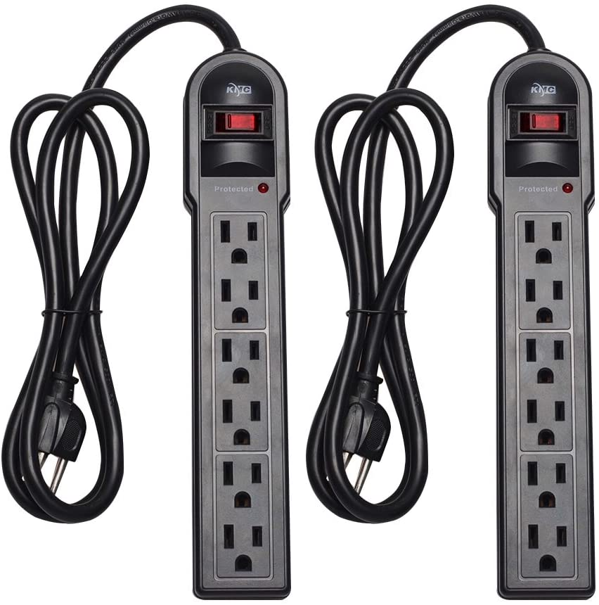 KMC 6-Outlet Surge Protector 2-Pack